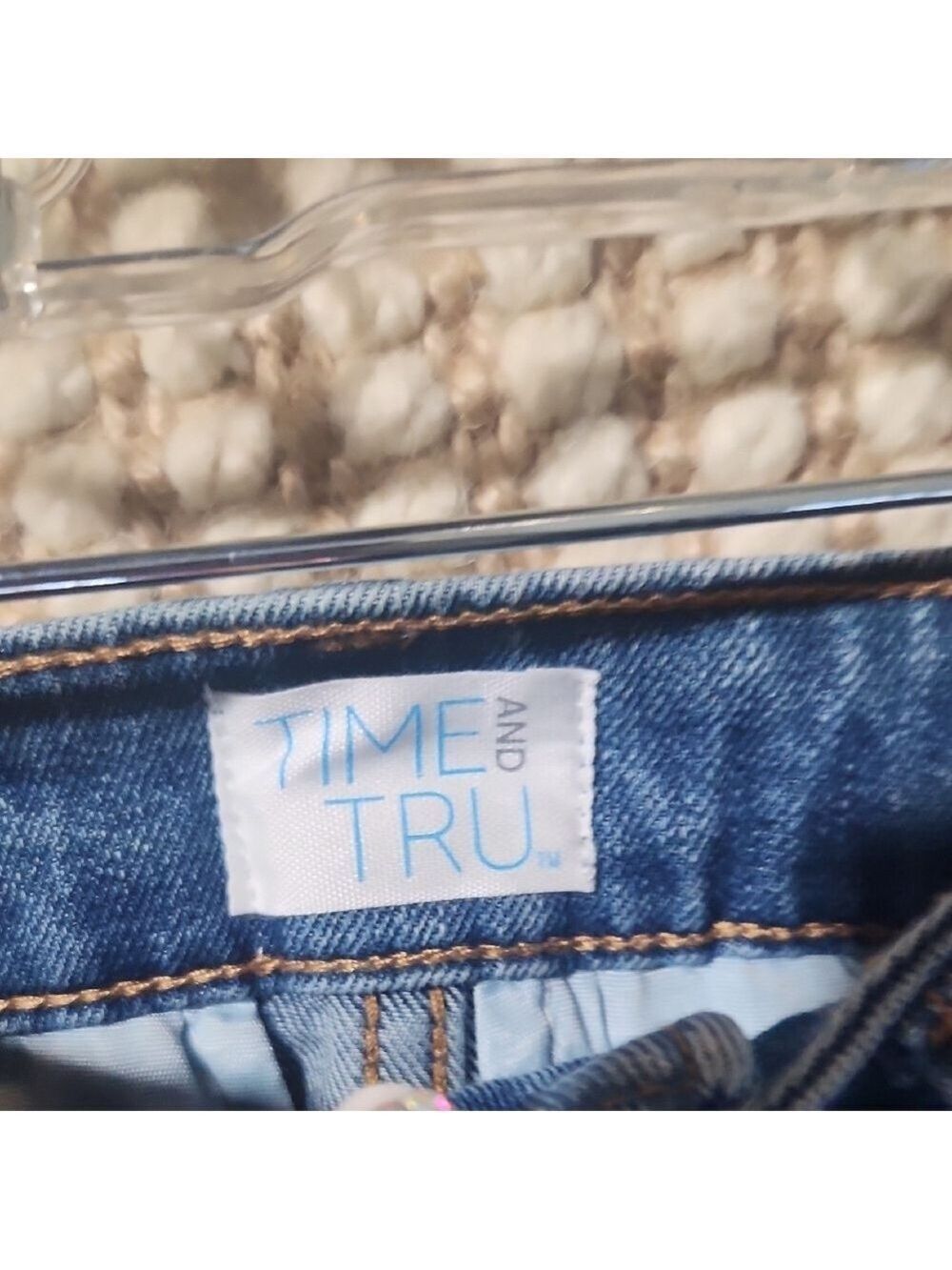 Time and Tru Denim Skirt with Button Detail - Picture 4 of 4